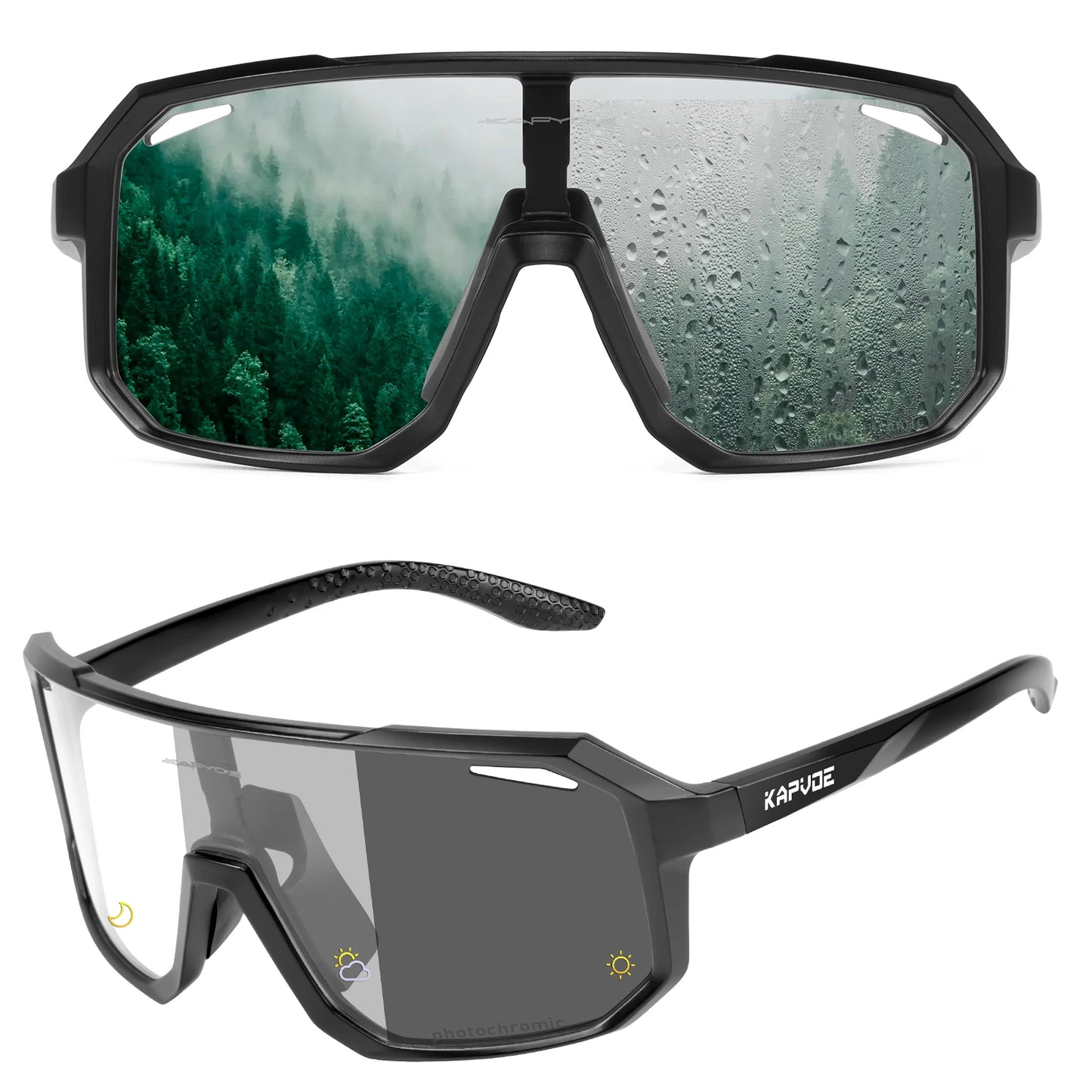 Kapvoe New Anti-fog Photochromic Sunglasses Men Outdoor Anti-fog Cycling Glasses Bicycle Women Bike MTB UV400 Sports Eyewear