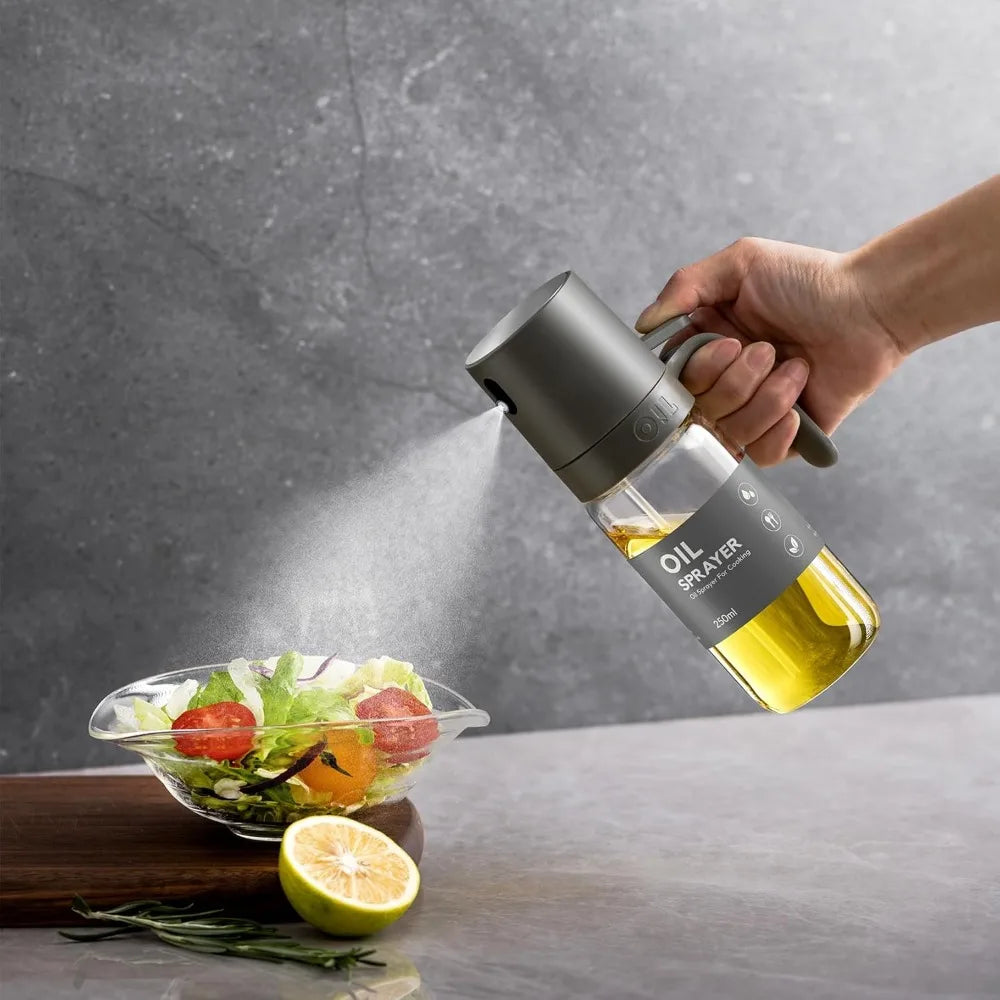 250ML Oil Sprayer,High Borosilicate Glass BPA Free Cooking Oil Mister,Olive Oil Sprayer for Air Fryer, Salad, BBQ,Kitchen Gadget