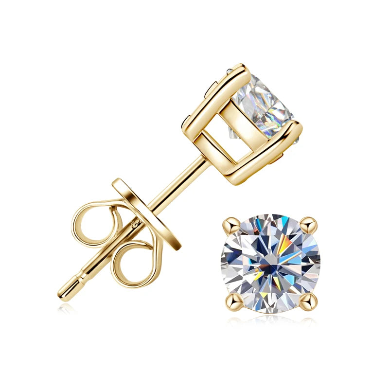 Lnngy Dazzling 5mm 0.5ct Moissanite Earrings For Women 925 Sterling Silver Double Wear Stud Earring Pendientes Plata 925 Jewelry