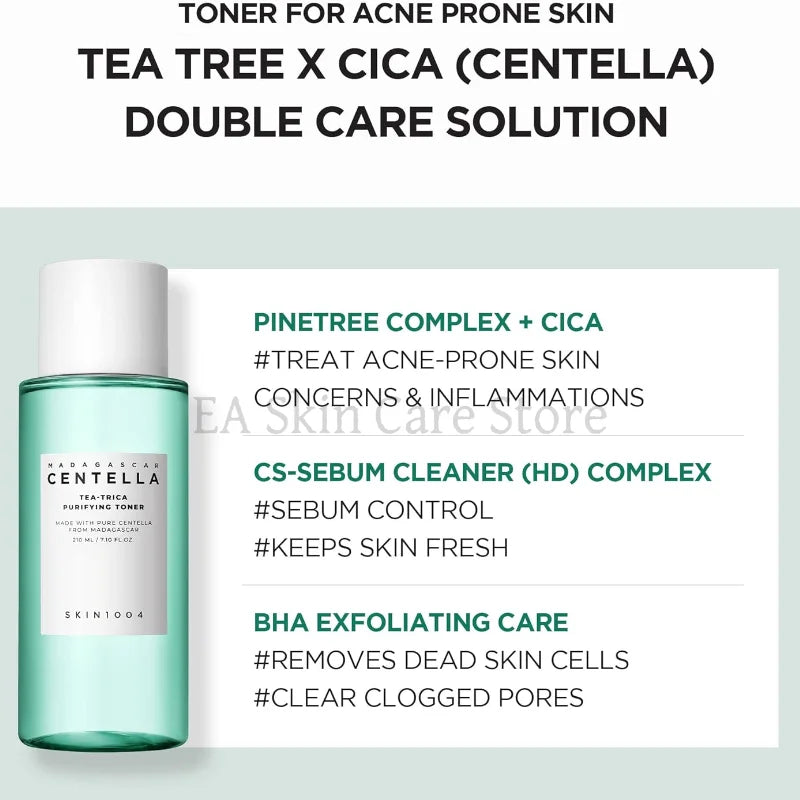 SKIN1004 Probio-CICA Essence Tea-Trica Purifying Toner Centella Skincare Coreanos Face Care Tone Brightening Boosting Toner
