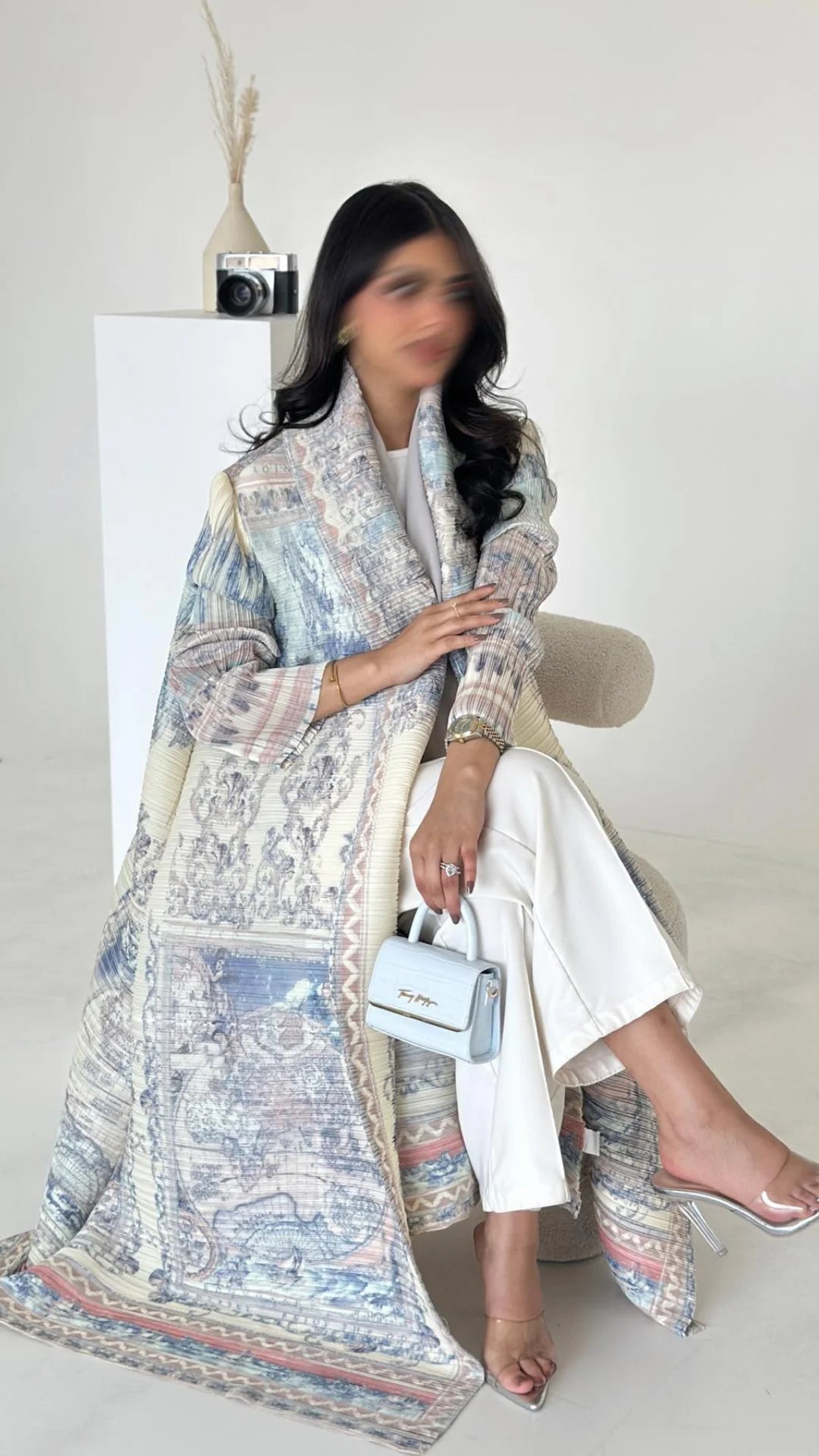 Dubai Abaya Luxury Evening Coat – Pleated Formal Cardigan Robe for Women