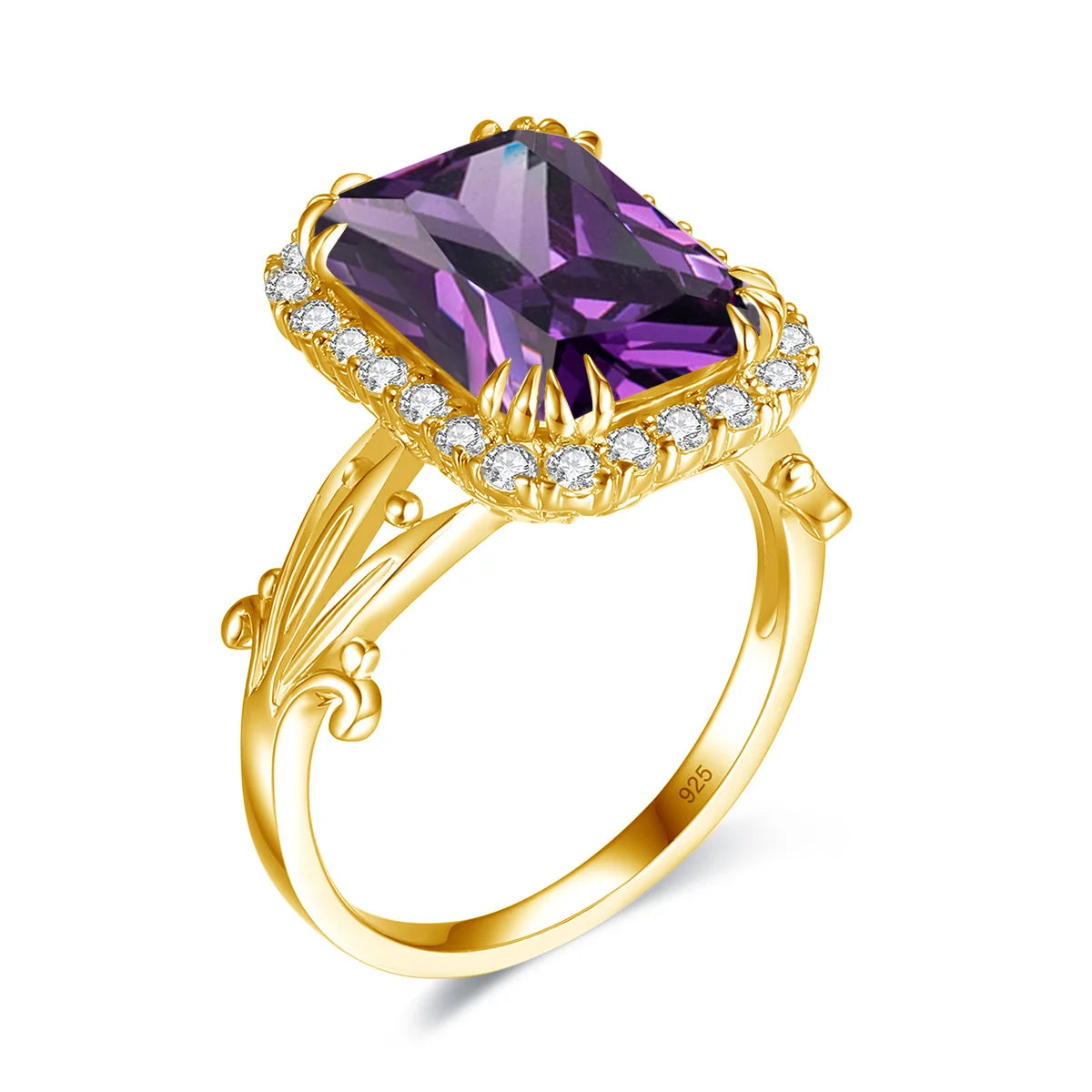 Szjinao High Quality Woman Ring 925 Sterling Silver Aquamarine Rings Gold Plated Luxury Elegant Banquet Party Fine Jewelry