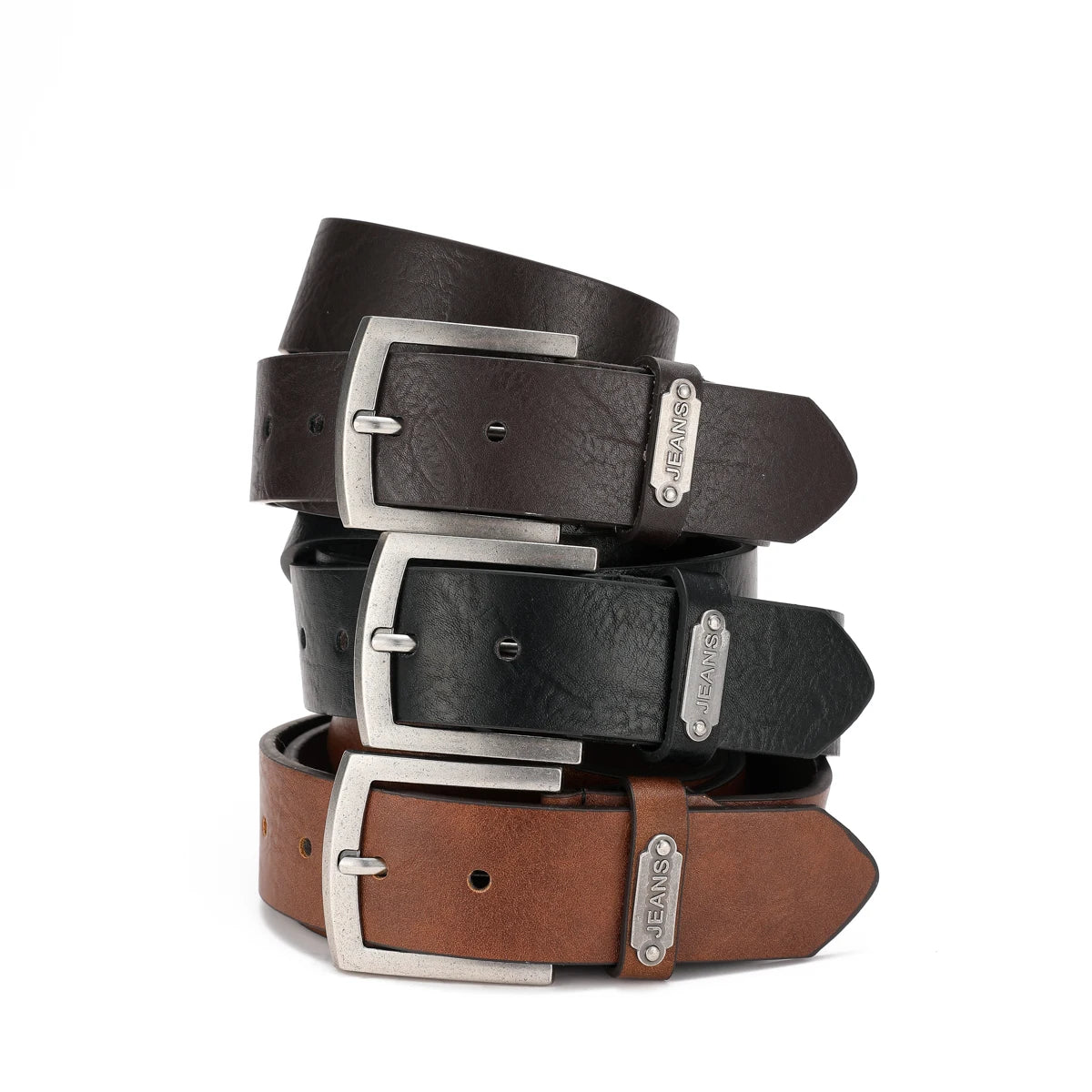 A casual, individual and retro belt, a Western-style clothing accessory, metal buckle, PU belt, suitable for both men and women