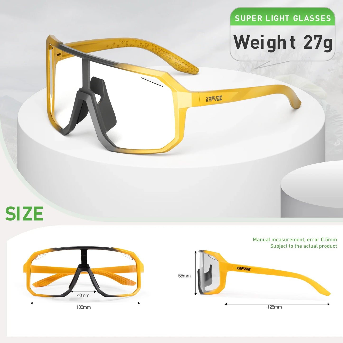 Kapvoe Photochromic Cycling Glasses Men Women Bicycle Glasses MTB Road Bike Eyewear Outdoor Sports Sunglasses Gafas Ciclismo