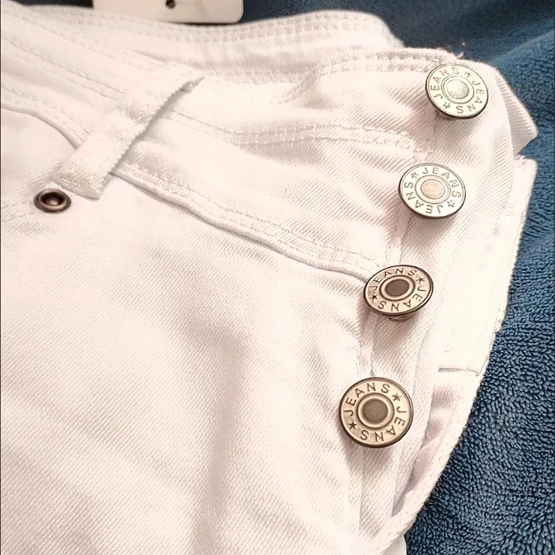 High Waist Pencil Jeans Women's Casual Skinny White Denim Pants New Korean Big Size 34 Stretch Vaqueros Leggings Kot Pantolon
