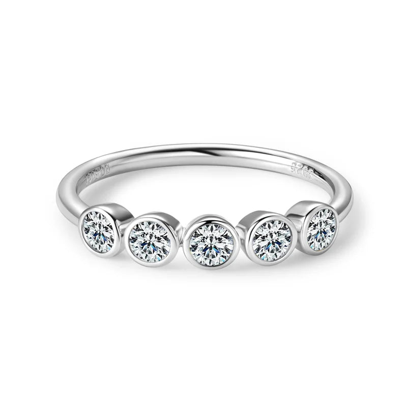 RAPRGOLD Moissanite Necklace Earrings Bracelet Ring Fine Jewelry Set for Women S925 Sterling Silver Round Pendant Chains Gifts