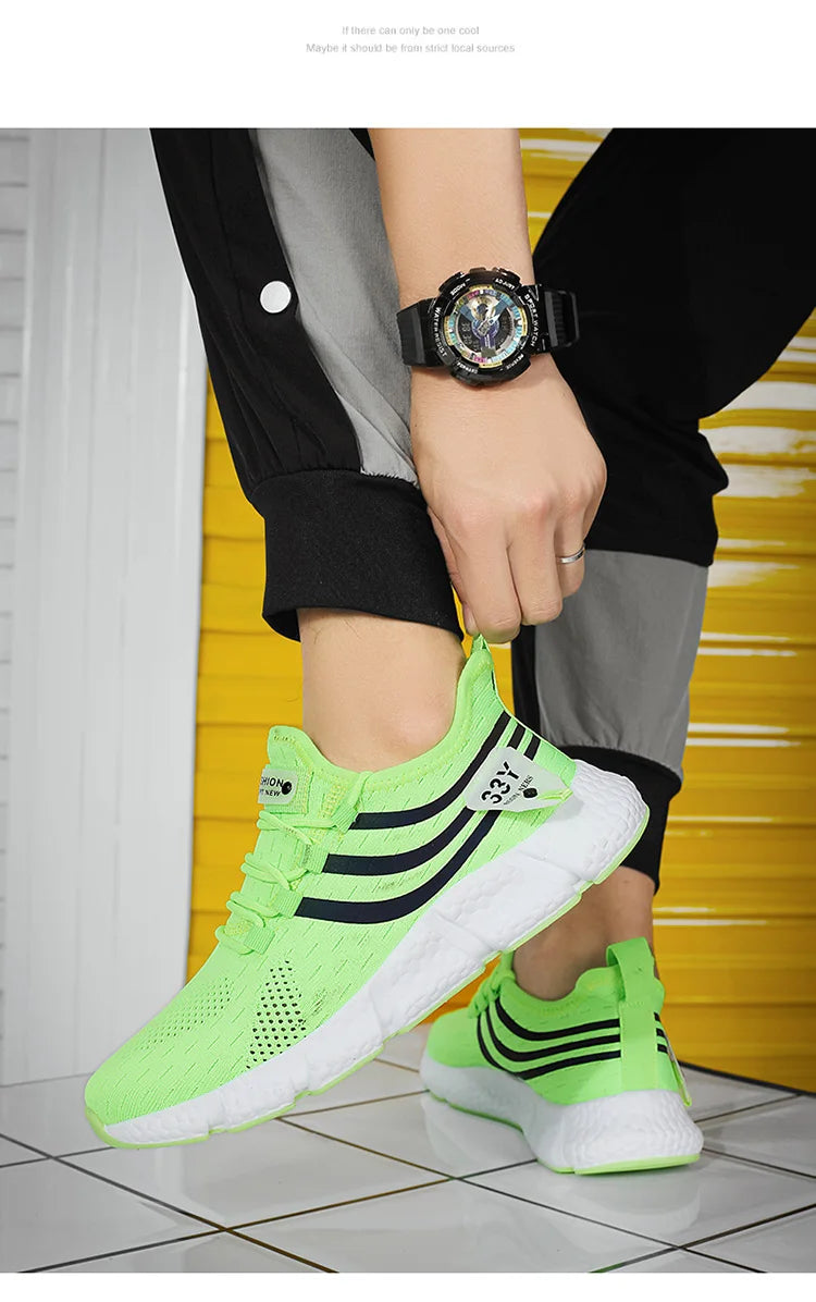 New Men's Sneakers Thick Sole Comfortable Casual Shoes Men Breathable Running Shoes Summer Man Tennis Shoes Large Size Men Shoe