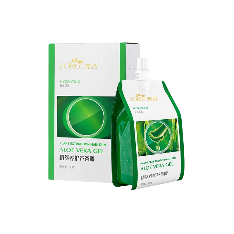 FONCE Organic Pure Aloe Vera Gel 300g Moisturizing Cream Sunburn Aloe Gel Natural Safe Sleeping Mask Soothing Lotion