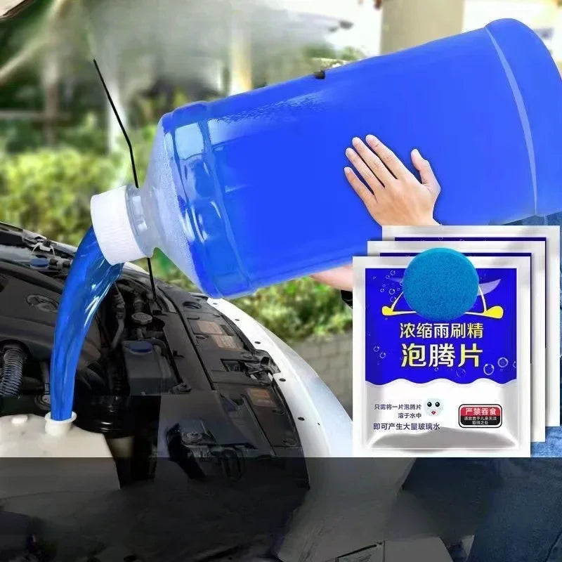 All-Season Windshield Washer Effervescent Tablet (Solid Concentrate) Shellac-Free Formula
