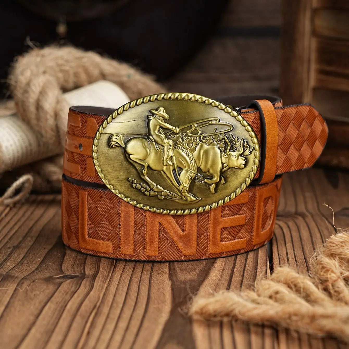 A men's and women's casual retro belt Western style! PU leather belt with metal buckle, suitable for daily work wear