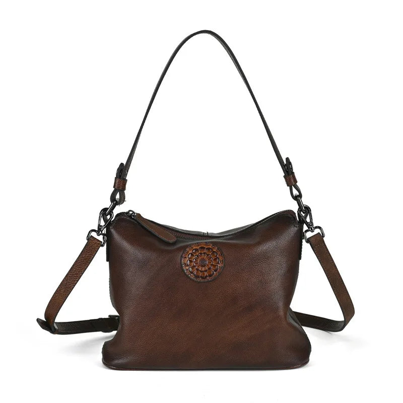 MOTAORA New Small Vintage Women's Shoulder Tote Bag Casual Genuine Leather Handbag Fashion Cowhide Underarm Crossbody Bags Purse