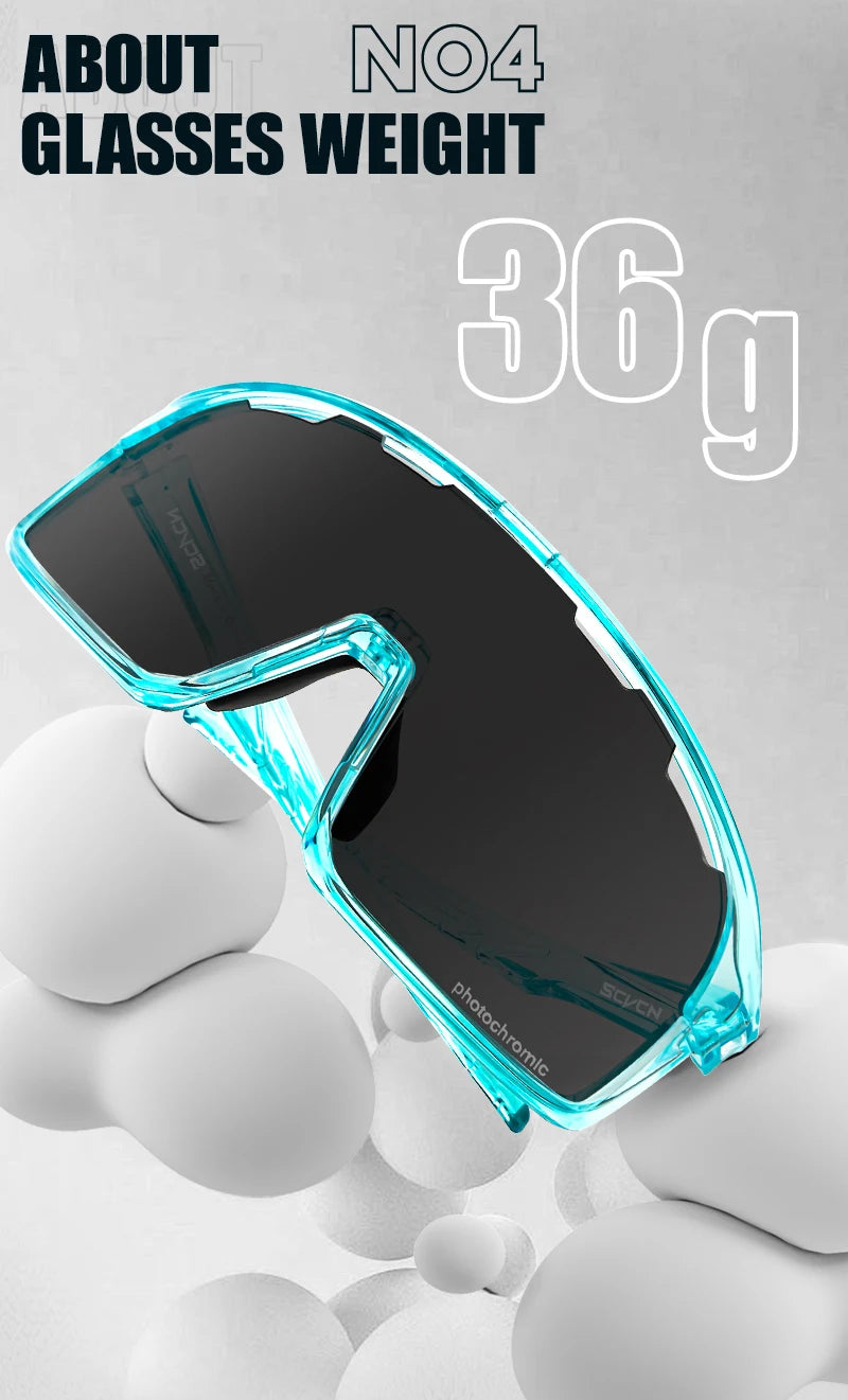 SCVCN New Photochromic Glasses Cycling Sunglasses Men Outdoor Sports Glasses Women Driving Bicycle Eyewear UV400 Hiking Goggles