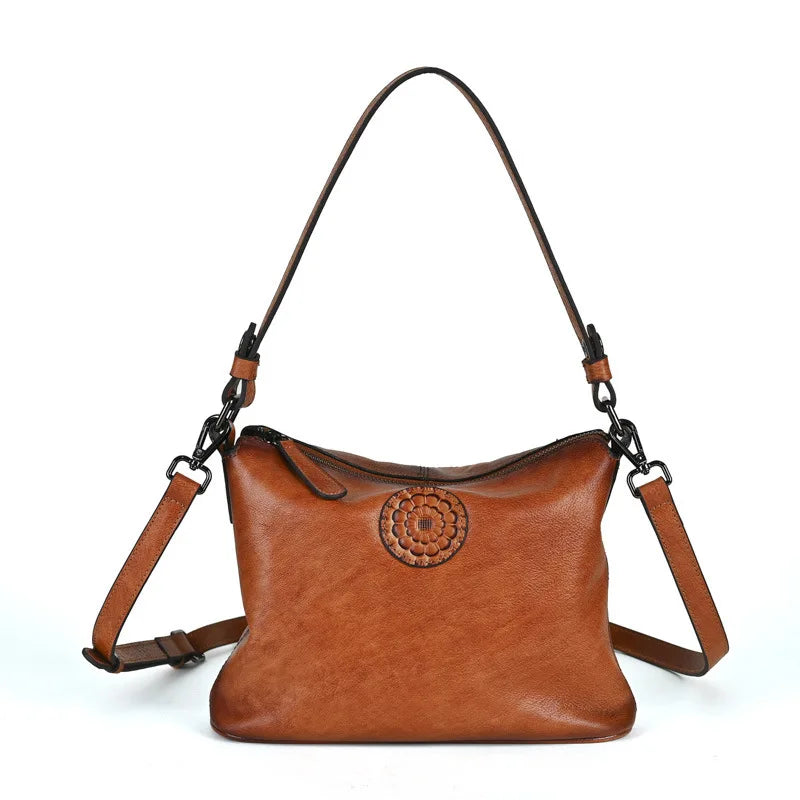 MOTAORA New Small Vintage Women's Shoulder Tote Bag Casual Genuine Leather Handbag Fashion Cowhide Underarm Crossbody Bags Purse