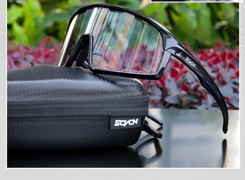 SCVCN New Photochromic Glasses Cycling Sunglasses Men Outdoor Sports Glasses Women Driving Bicycle Eyewear UV400 Hiking Goggles