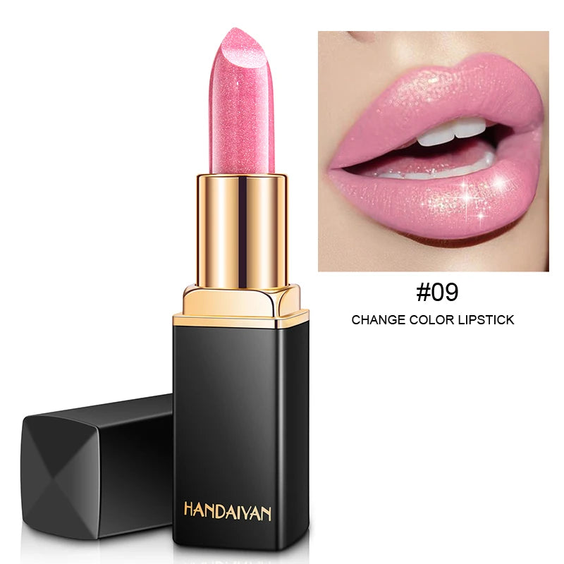 Black tube gold shiny lipstick, pearl moisturizing lipstick 9 colors available