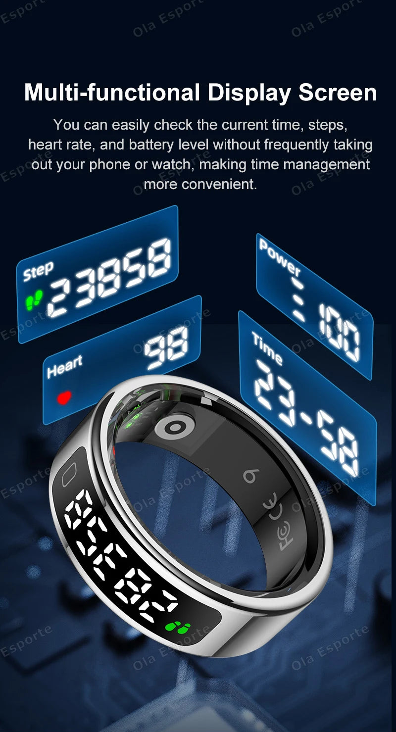 New R11 For xiaomi Smart Ring Men Women LED Display Screen Heart Rate Blood Oxygen Monitor Waterproof Multi Sports Modes rings