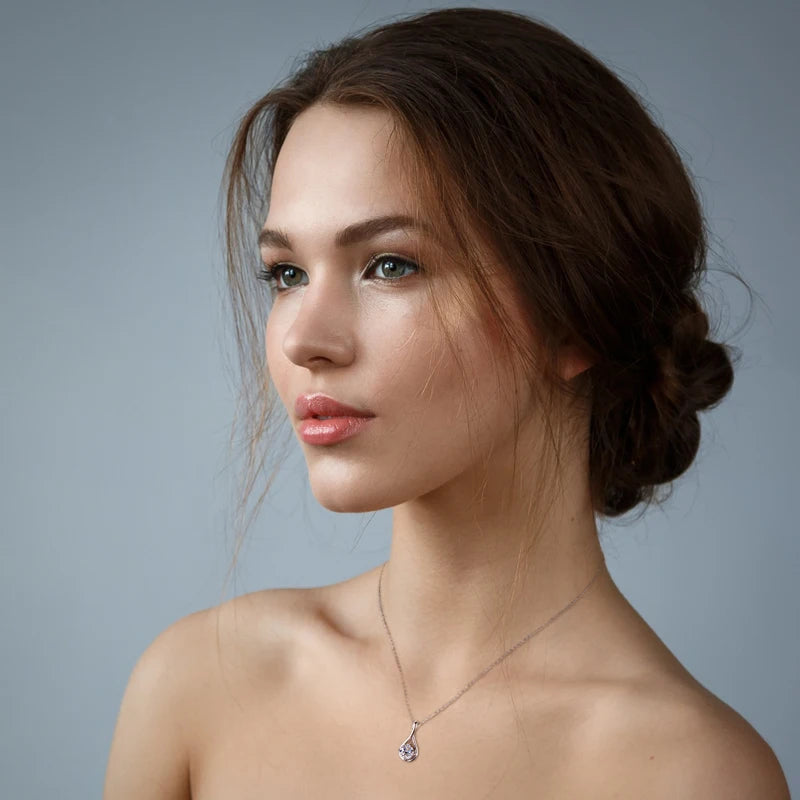 Lnngy 8mm 2.0ct Moissanite Necklace S925 Sterling Silver Pendant Necklaces For Women Exquisite cadena plata 925 Wedding Jewelry