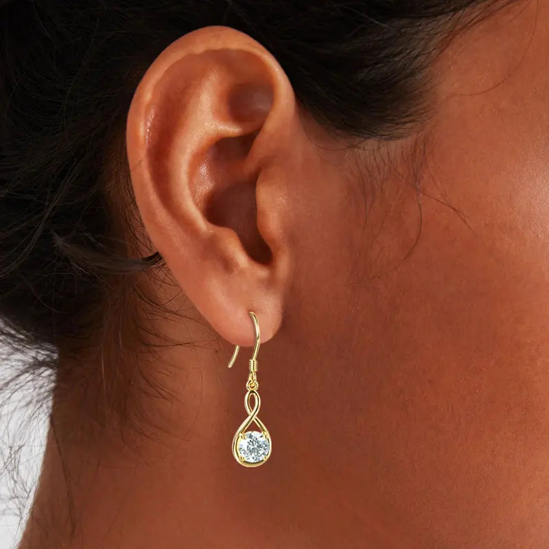 Lnngy 925 Sterling Silver Drop Earring Certified 6.5mm Moissanite Dangle Earring With GRA for Women Beautiful Jewelry Gift
