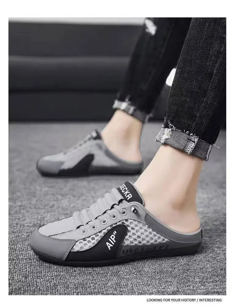 2025 Summer New Half Carrier Men's Shoes Soft Sole Casual Comfortable Sneakers Men's Slip-on Beanie Shoes sneakers for men