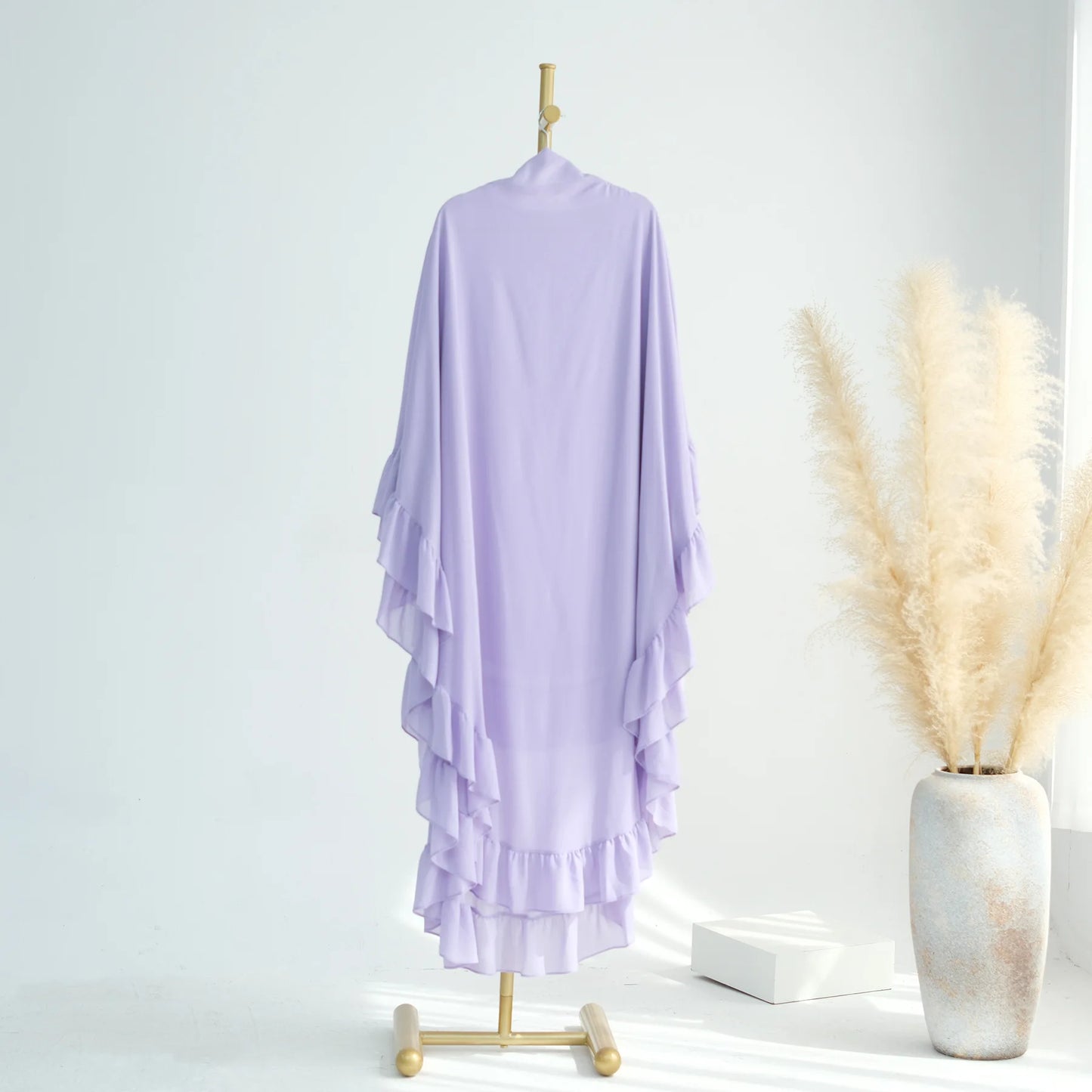 Long Chiffon Khimar Abaya Niqab Muslim Maxi Hijab for Women – Elegant Islamic Prayer & Ceremonial Clothing