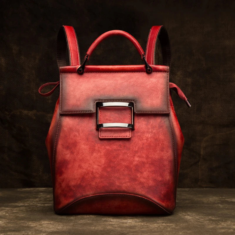 MOTAORA Women's Bag High Quality Vintage Backpack For Women Luxury Genuine Leather Backpacks Large Capacity Handmade Bags Female