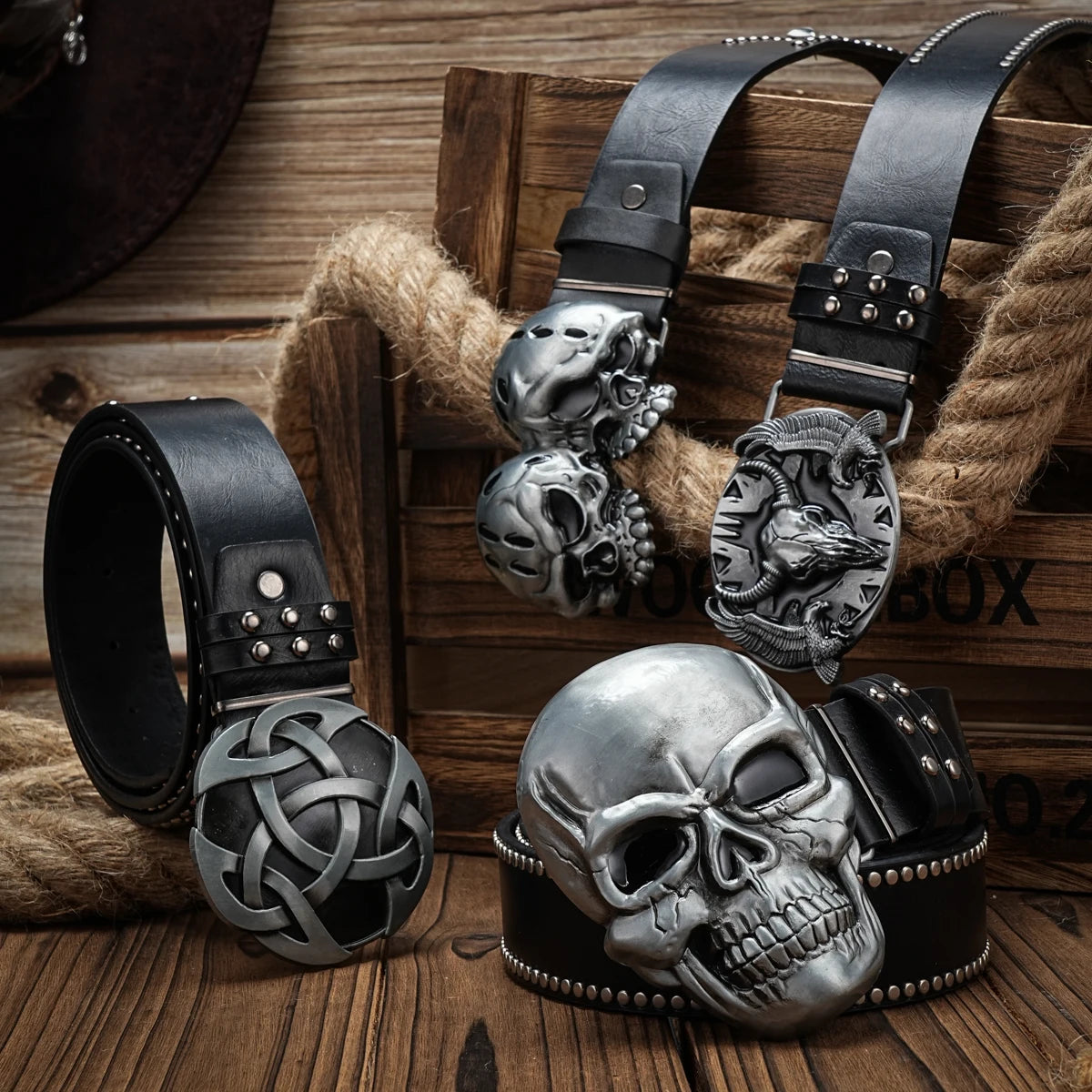 Skull and Cross Bone Pirate Halloween Costume Belt Many Options Vintage Goth Punk Belts, Halloween