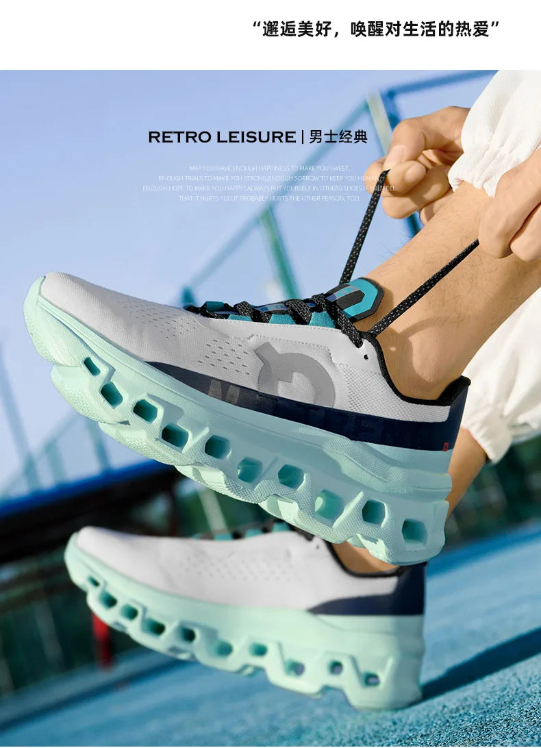 Men Sports Running Shoes Marathon Air Cushion Breathable Lightweight Mens Outdoor Hiking Athletic Nonskid Sneakers Jogging Tenis
