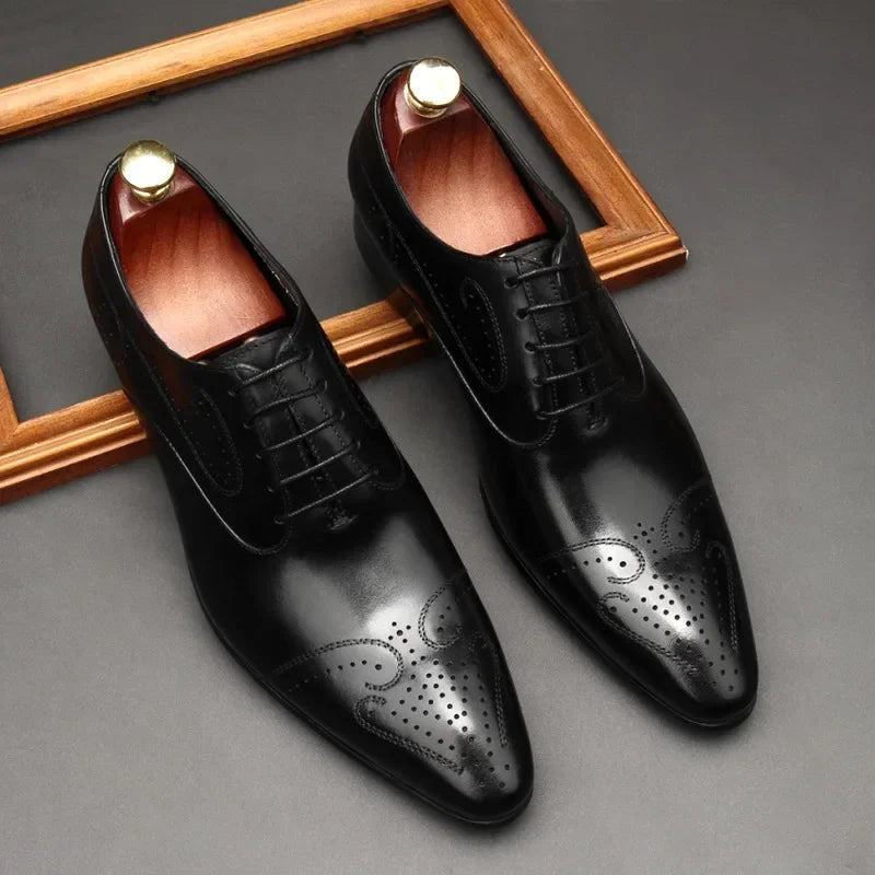 Handmade Mens Dress Shoes Luxury Genuine Leather High Quality