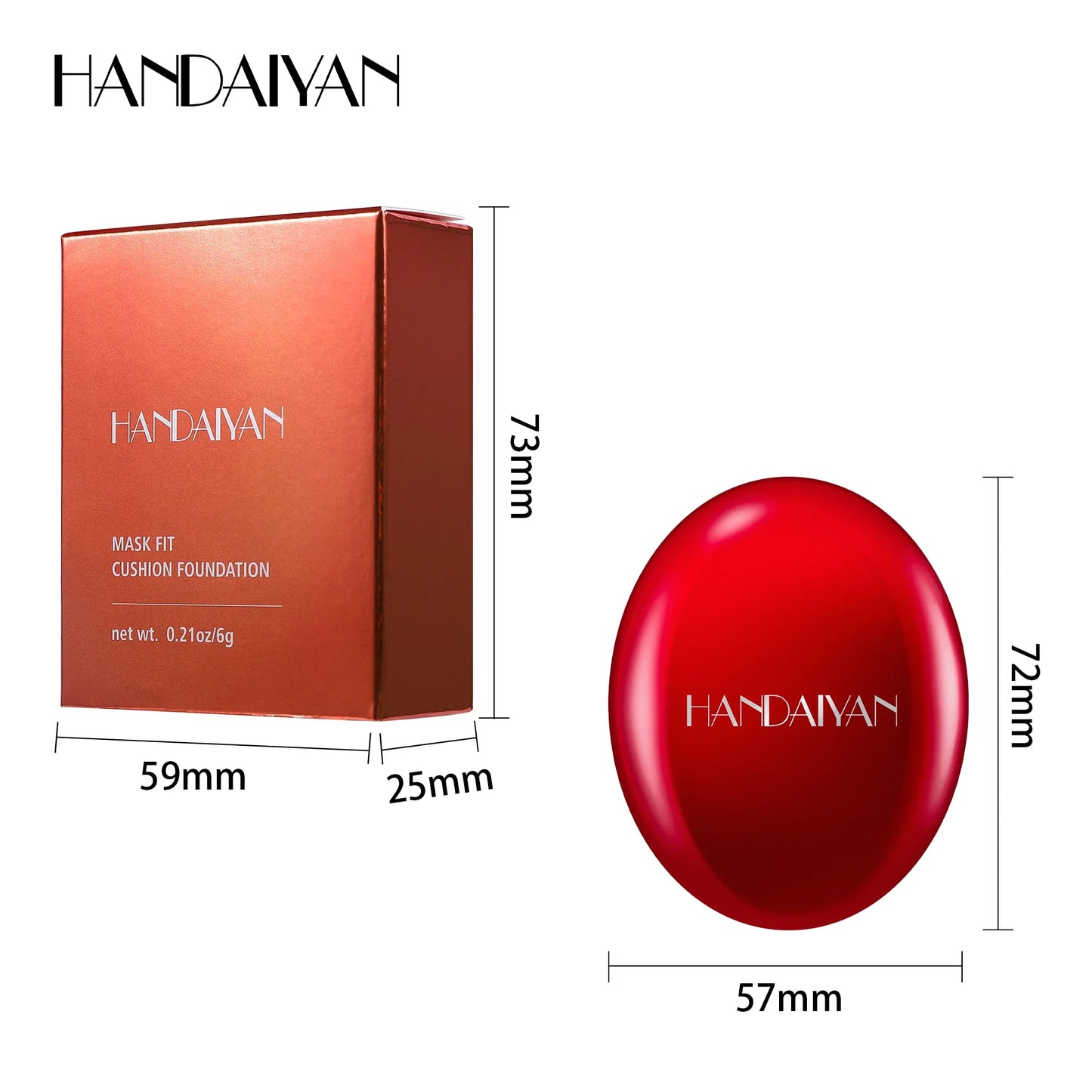 HANDAIYAN 5Color Red Box Concealer Cushion For Easy Application And Long-Lasting Skin Touching Face With Puff For Women's Makeup