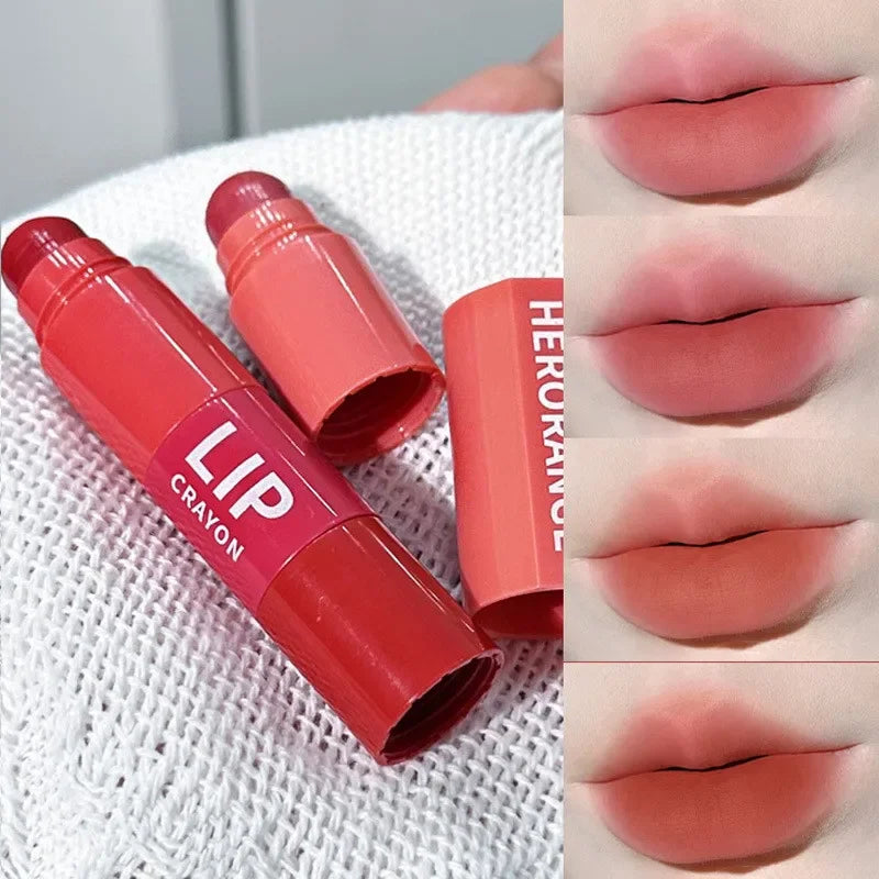 Mini Lipstick Set Matte 4 Colors Lipstick Combination 4 Sections Velvet Grapefruit Red Lip Pigment Non-stick Cup Lip Gloss kit