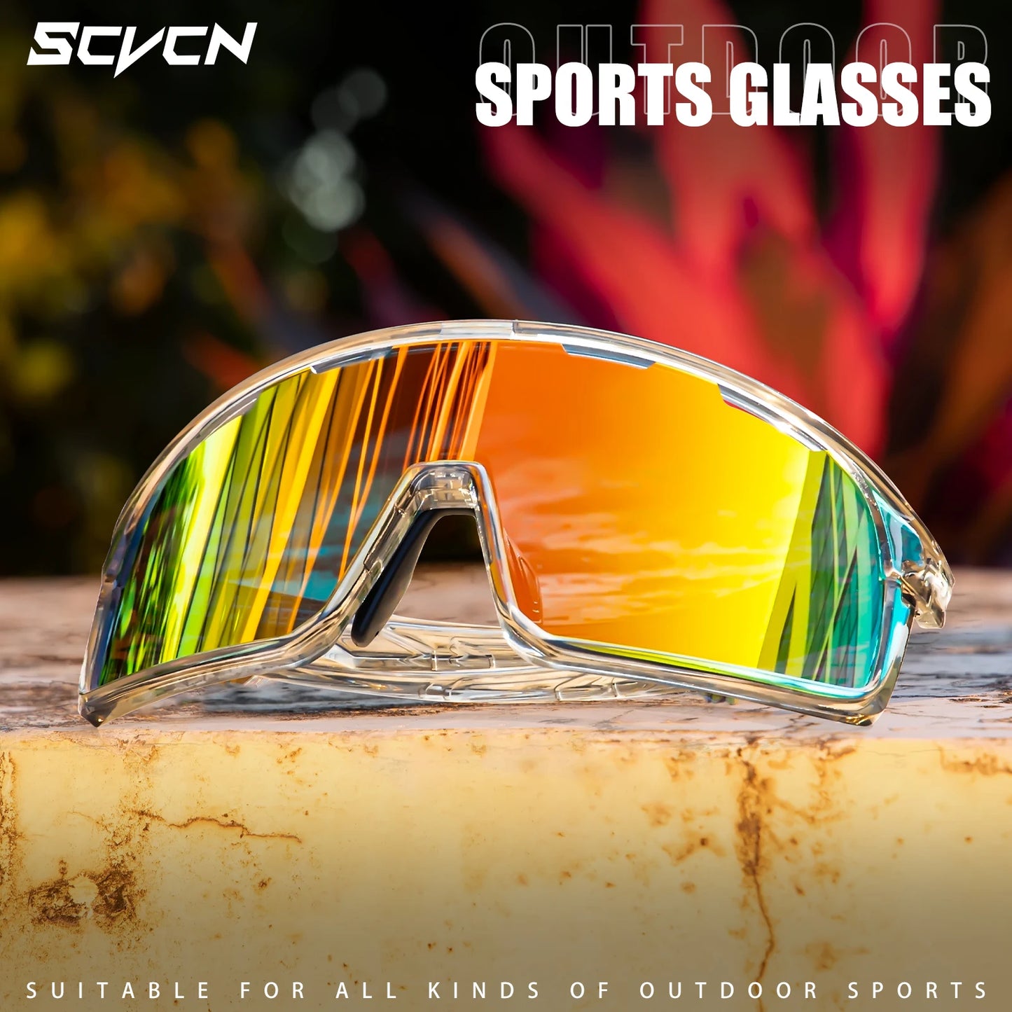 SCVCN New Photochromic Glasses Cycling Sunglasses Men Outdoor Sports Glasses Women Driving Bicycle Eyewear UV400 Hiking Goggles