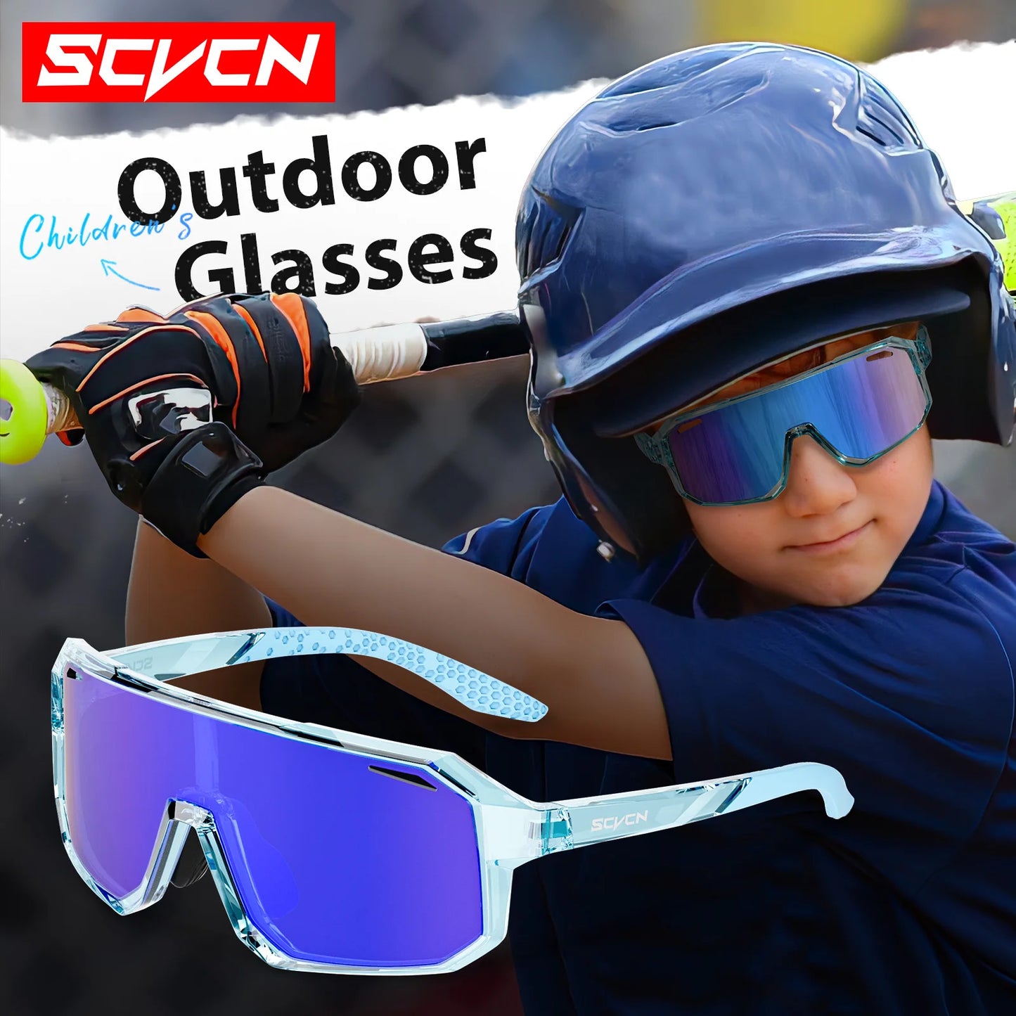 SCVCN New Outdoor Boys Bike Cycling Eyewear Child Sunglasses Teenagers Bicycle Cycling Glasses Kids Sports UV400 Girls Goggles