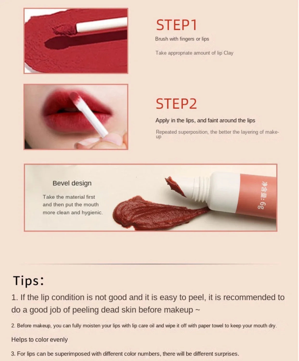 Lip Gloss Moisturizing Lip Tint Mud 6 Colors Lips Makeup Lipstick Long Lasting Lip Glaze Creative Cosmetics Waterproof