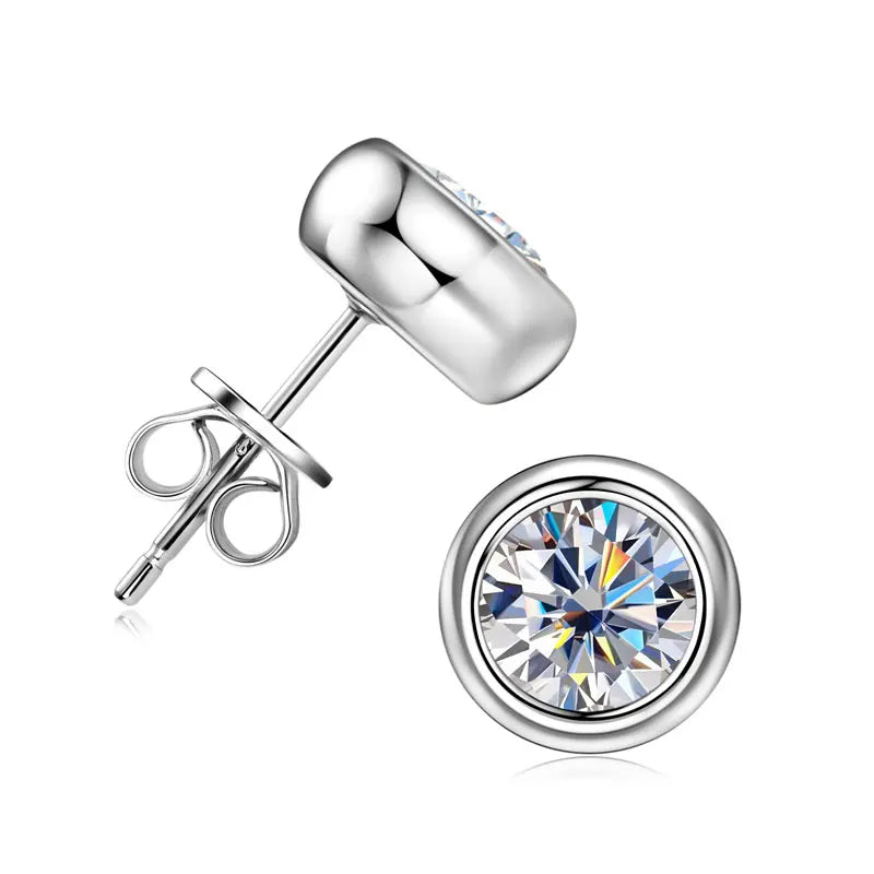 Lnngy GRA Certified Moissanite Stud Earring For Women Original 925 Sterling Silver Irregular Piercing Earring 2025 Hot Jewelry