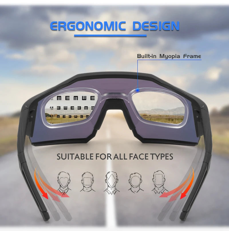 KAPVOE New Photochromic Cycling Glasses Men MTB Cycling Sunglasses Women Road Bicycle Glasses UV400 Outdoor Bicycle Sunglasses