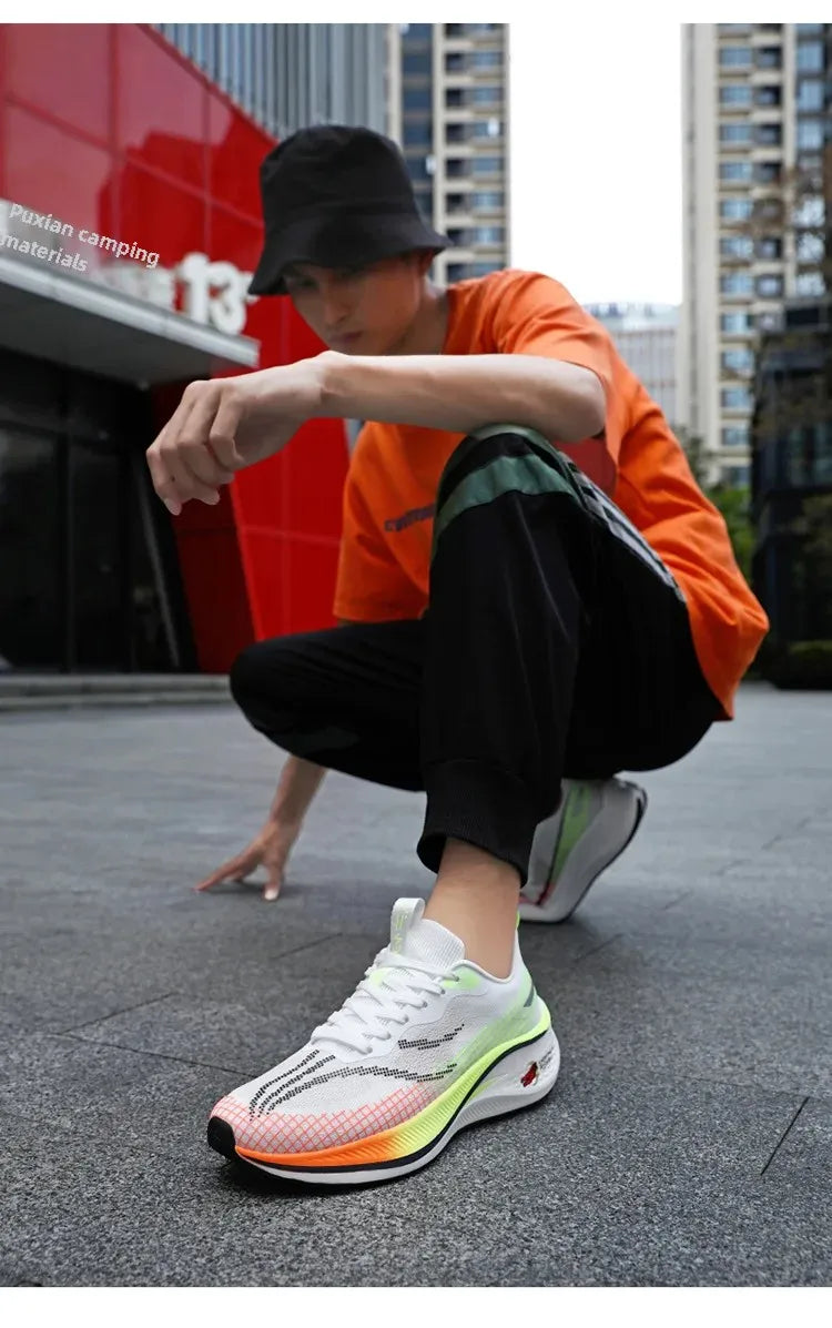 New Red Rabbit 7 Couple Carbon Board Mesh Breathable Sports Shoes Elderly Trendy Shoes Men's Casual Running Shoes Summer EVA Upp