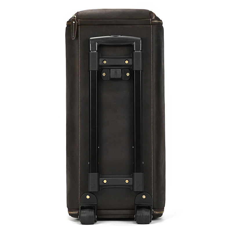 Crazy Horse Leather Folding Suit Bag Man Business Travel Bag With Shoe Pocket Clothes Cover Luggage Duffel Bag Man Bag For Suits