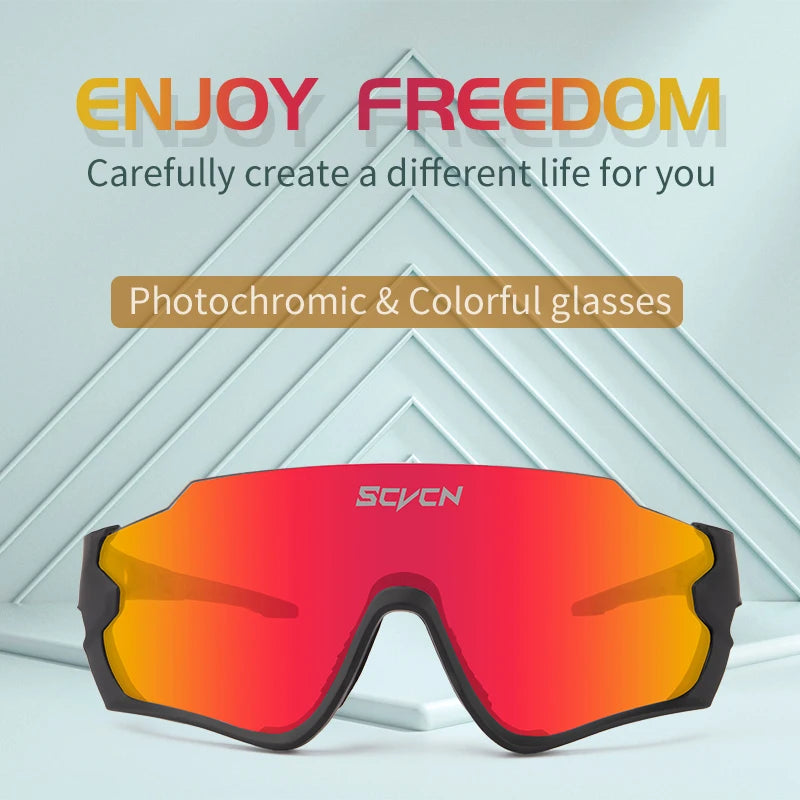 SCVCN Hot Sunglasses for Men Outdoor Bike Cycling Glasses MTB Road Driving Bicycle Glasses Women Sports Running UV400 Eyewear