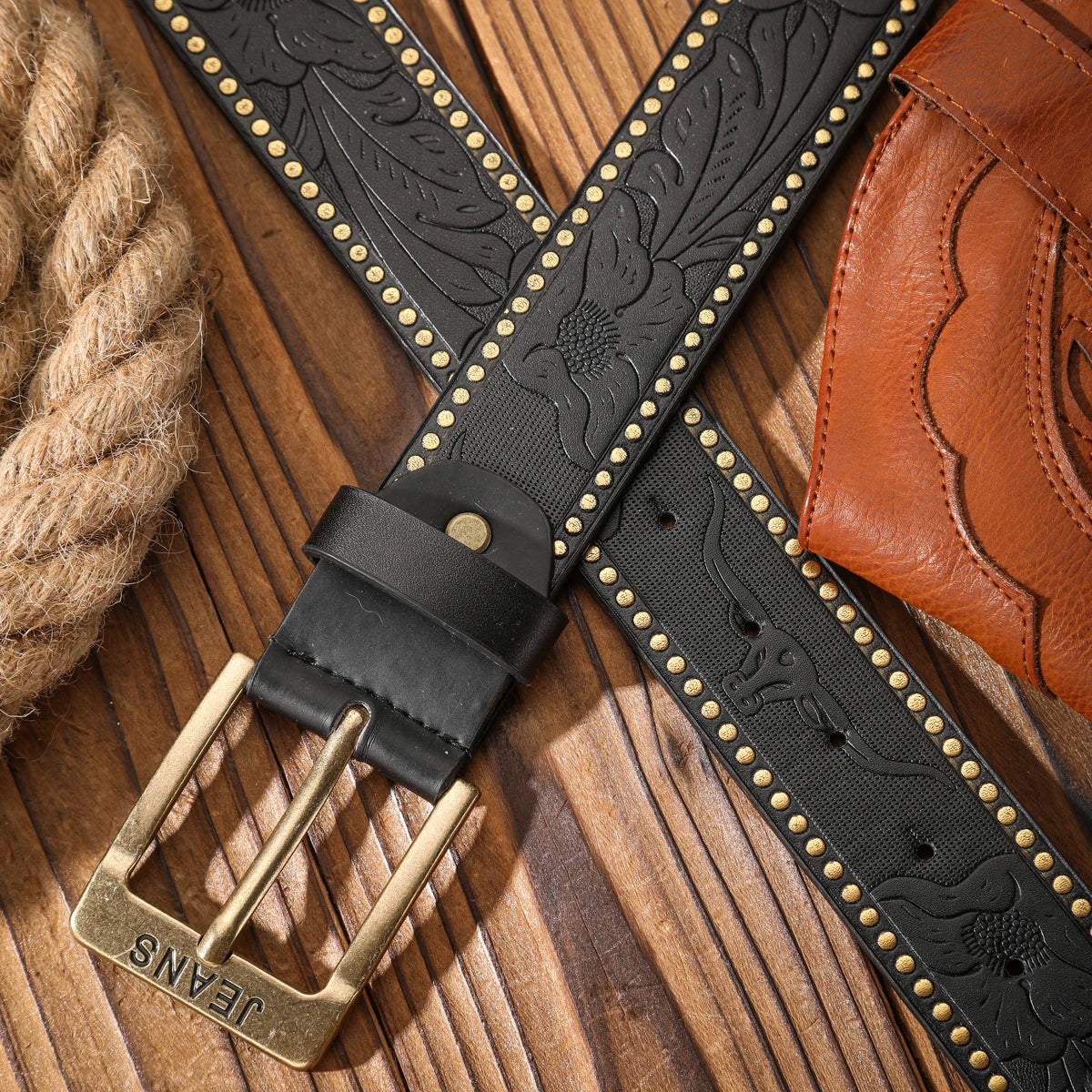 Vintage meets fashion! Alloy buckle PU belt, suitable for both men and women, to create a personalized Western style