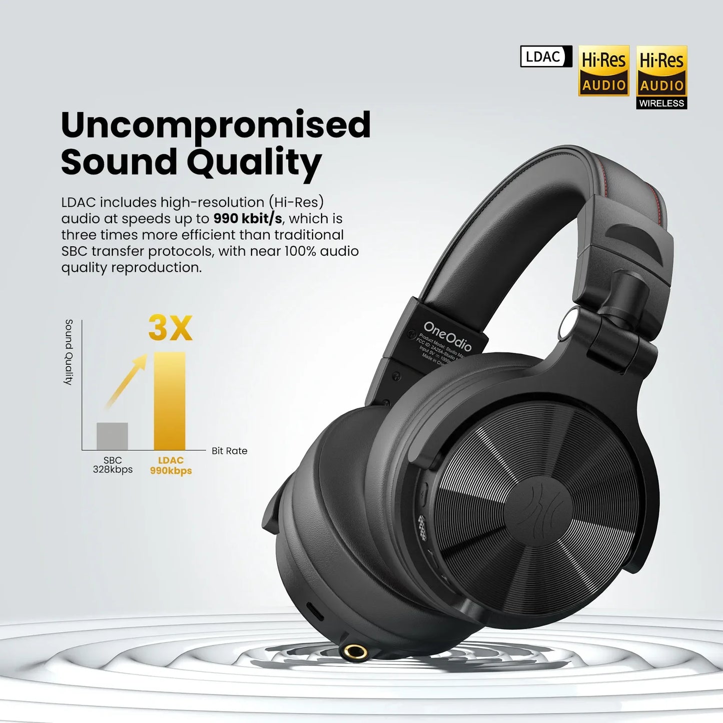 Oneodio Studio Max1 Bluetooth Headphones Wireless DJ Headset With Low Latency Professional Studio Monitor Headphones Hi-Res LDAC