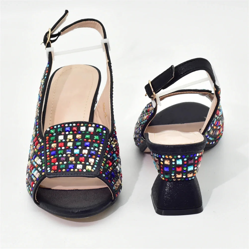 New Arrival Italian Women Pumps Decorated with Rhinestone Shoes for Women 2024 Designer Luxury Wedding Shoes Bride