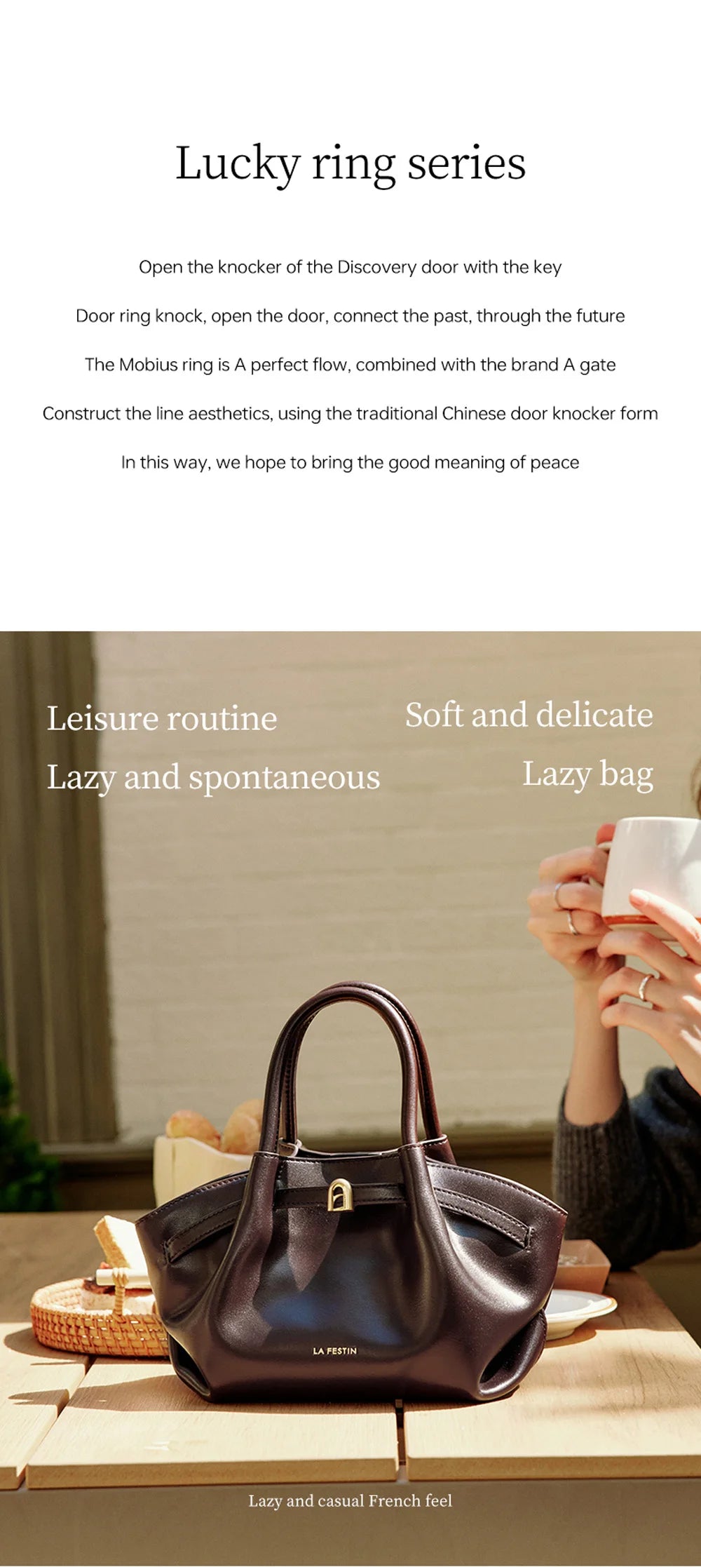 LA FESTIN Leather Bag New Suede Handbag Women's bags Luxury brand Bag Fashion Shoulder Bag Crossbody Bag Bucket Bag small size