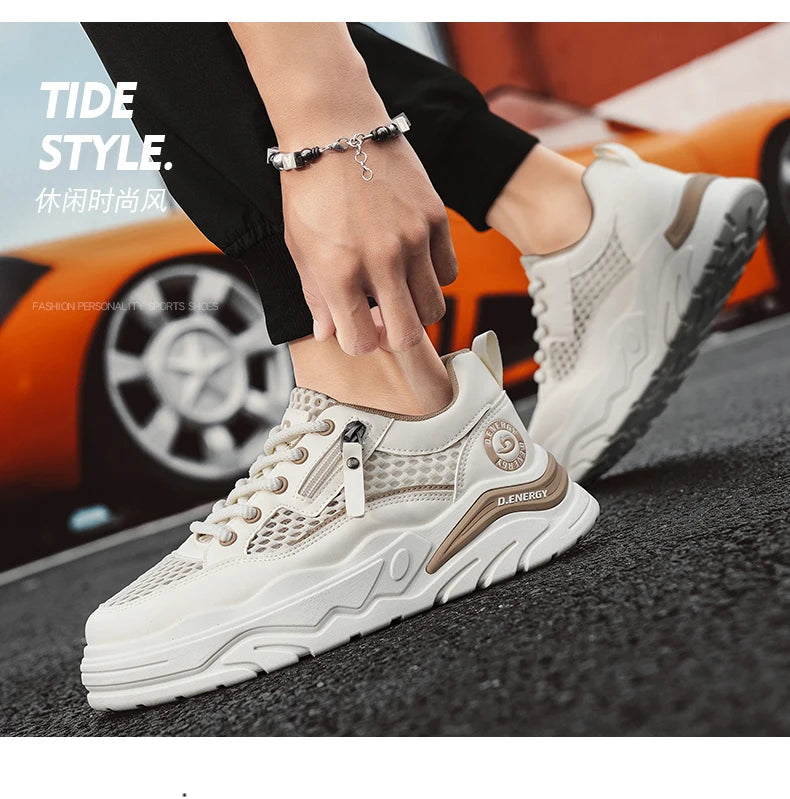 Men's breathable mesh casual sports shoes summer new walking shoes fashion trendy shoes soft-sole student sneakers running shoes