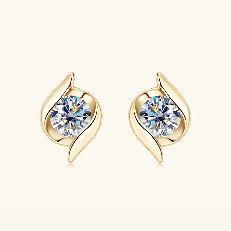 Sterling Silver 925 Real Moissanite Jewelry Set for Women 2.0ctw D Color Lab Diamond Stud Earrings Pendant Necklace Sets Gift