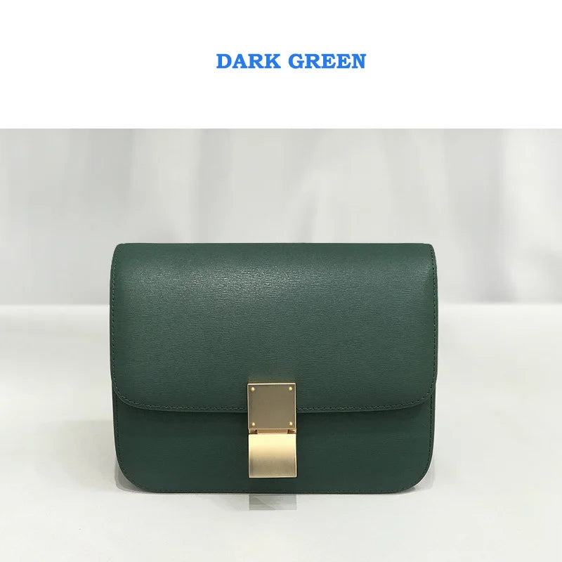 Women Shoulder Bag Female Split Leather Ins Vintage Messenger Lady Small Square Palm Texture Printing Box Flap Underarm Bag 2022