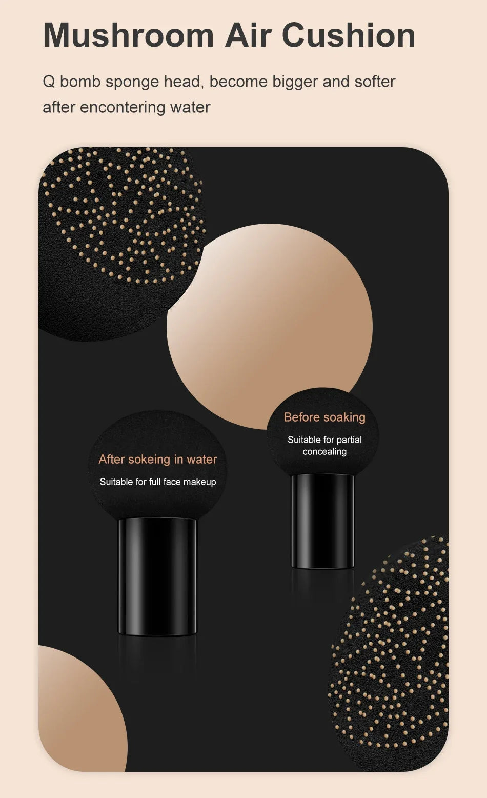 Mushroom Head Air Cushion, CC Cream Natural Moisturizing Foundation Concealer Whitening Oil-control Makeup Cosmetics BB Cream
