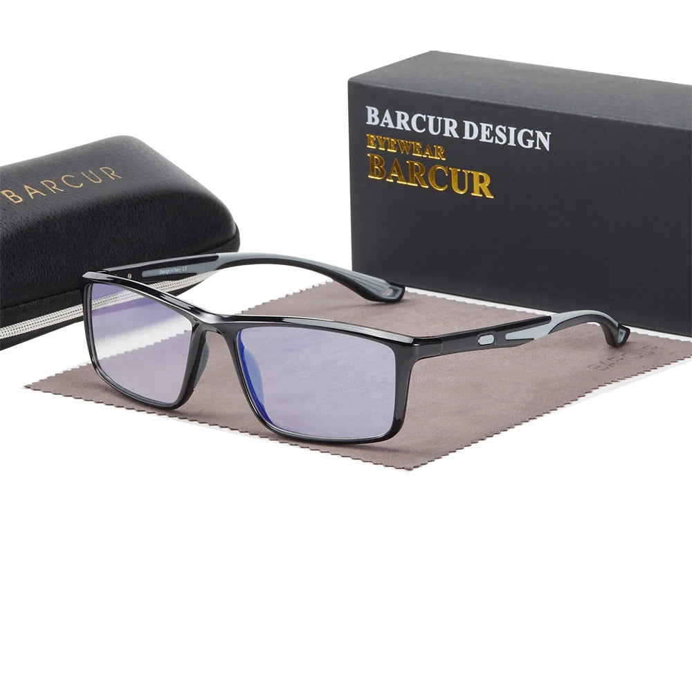 BARCUR Anti-blue Light Reading Glasses TR90 Sport Eyeglasses Fashionable Anti Slip Eyeglass Frame Women Men Computer Glasses