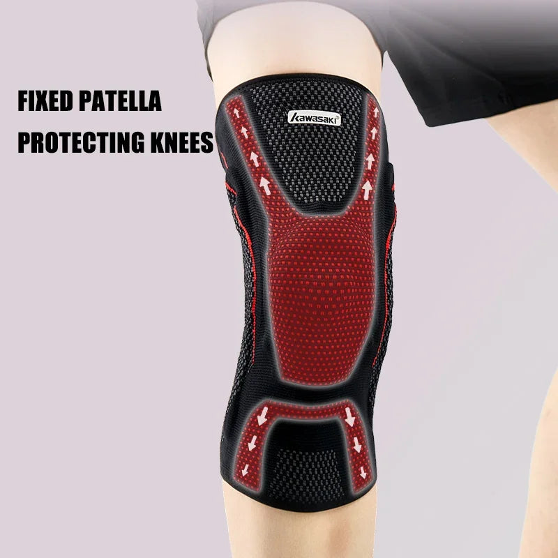 Kawasaki Kneepad Professional Spring Silicone Ring Support Knee Pads with Breathable Design Sports Knee Pads Knee Support B3464