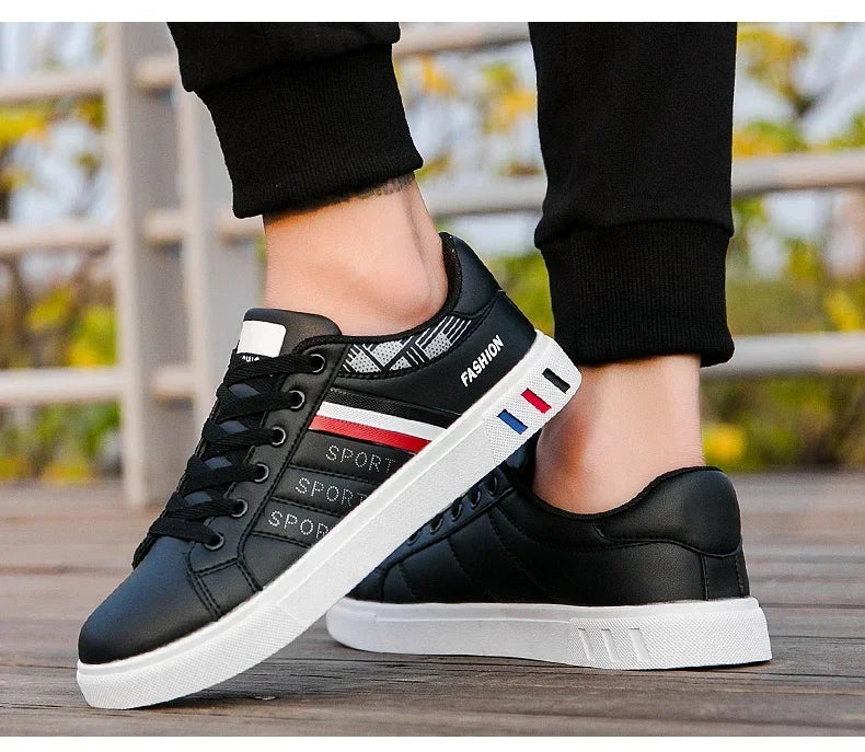 2024 Mens Casual Sneakers New Fashion Lace-up White Shoes Student Comfort Sports Plus Size Vulcanized Shoes Zapatillas De Hombre