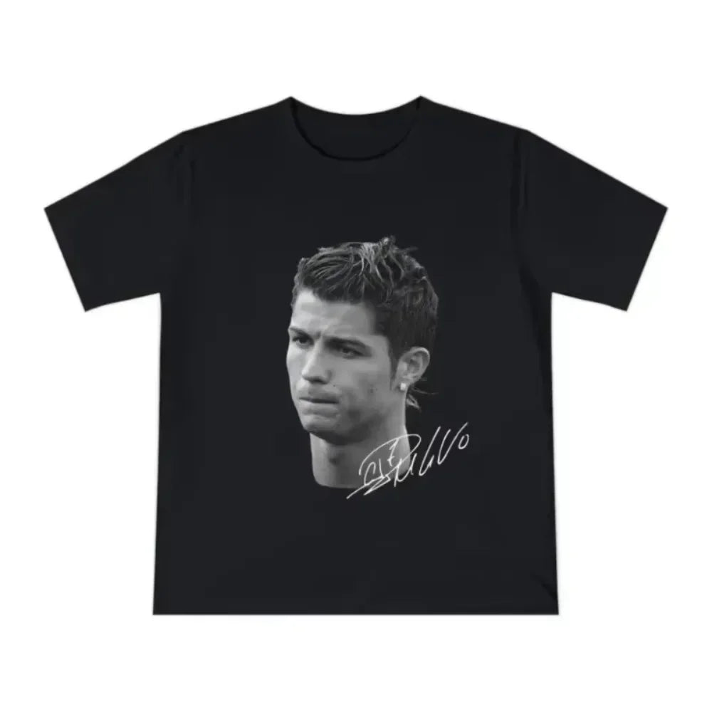 Cristiano Ronaldo Head T Shirt with Signature Trendy Graphic Tee Ronaldo CR7 Cristiano Ronaldo Shirt Ronaldo Vintage Football